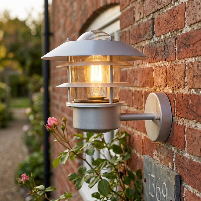Elstead Helsingor Silver Outdoor Wall Light — alternate view