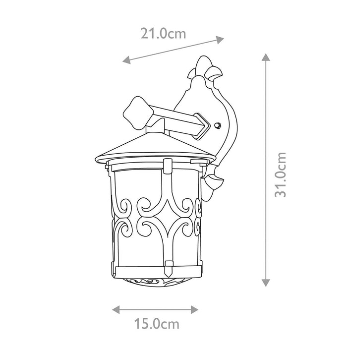 Elstead Hereford Black Outdoor Downlighter Wall Light — close-up detail