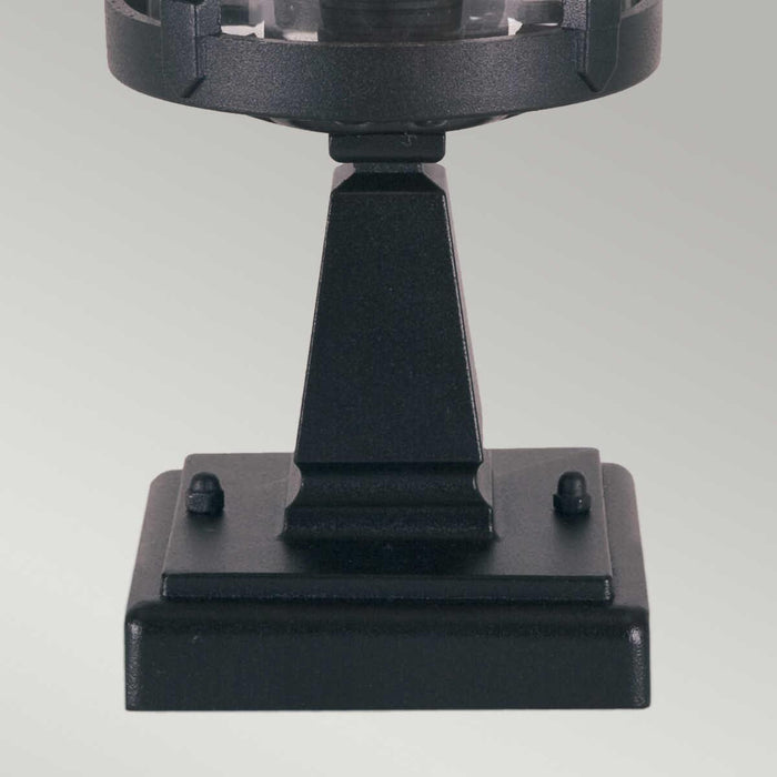 elstead hereford black finish outdoor pedestal lantern Living Room Close Up