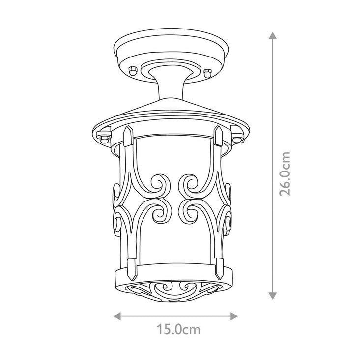 Elstead Hereford Black Outdoor Porch Ceiling  Lantern — alternate view