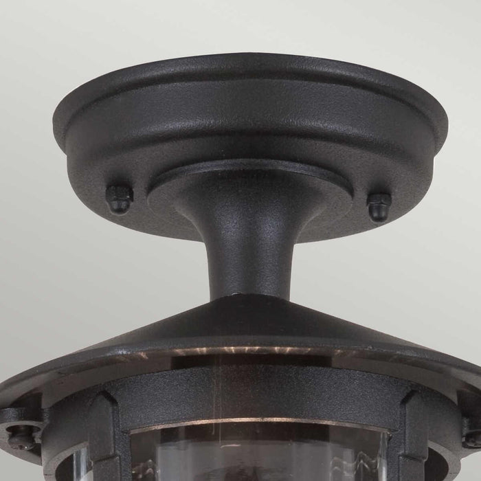 elstead hereford black finish outdoor flush lantern Living Room Close Up