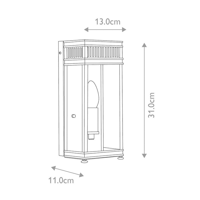 Elstead Holborn Polished Chrome Small Outdoor Wall Light — close-up detail