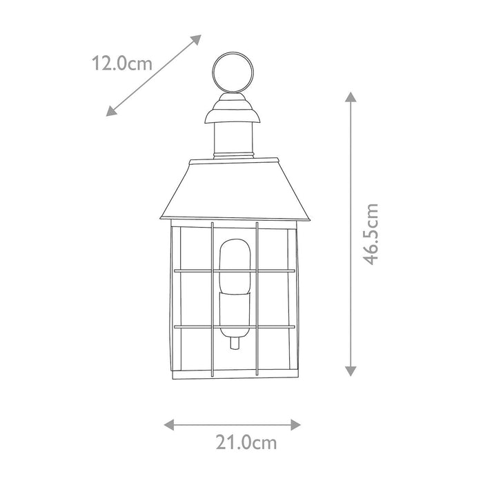 Elstead Hyde Park Aged Brass Outdoor Wall Light — close-up detail