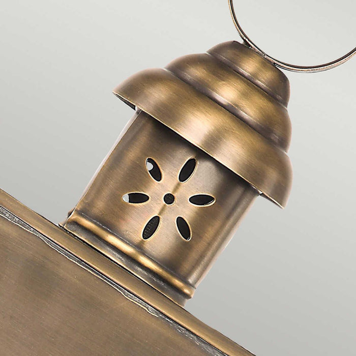 Elstead Hyde Park Aged Brass Finish Outdoor Wall Close up image