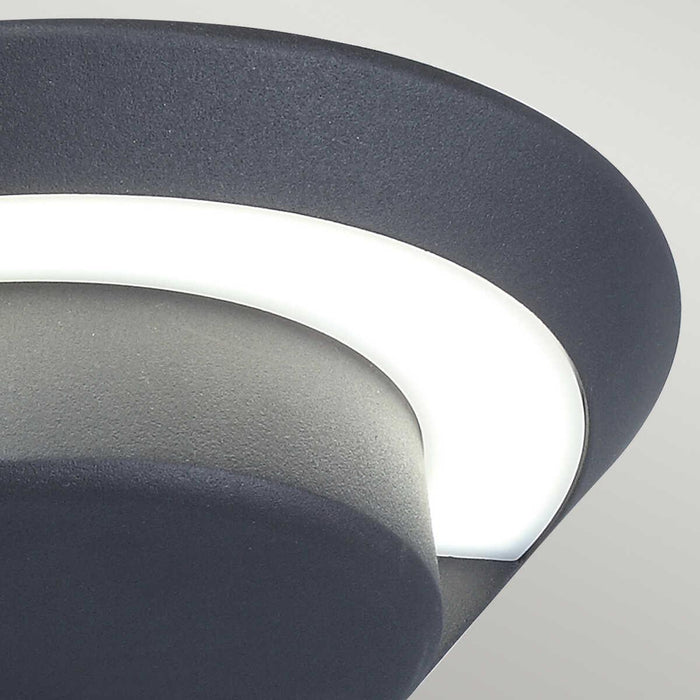 elstead lighting kasper 1 light small outdoor wall light graphite Close Up