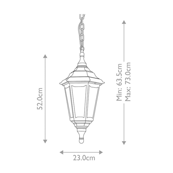 Elstead Kinsale Black Outdoor Pendant Light — alternate view
