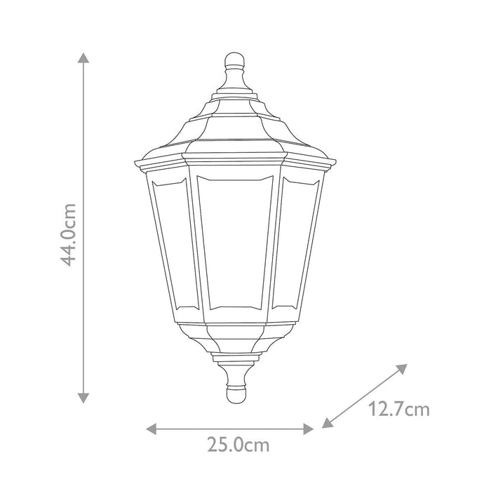 Elstead Kinsale Black Outdoor Porch Ceiling  Wall Light — close-up detail
