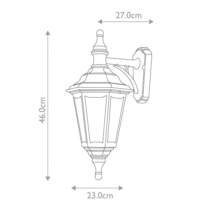 Elstead Kinsale Black Outdoor Up Or Down Wall Light — close-up detail