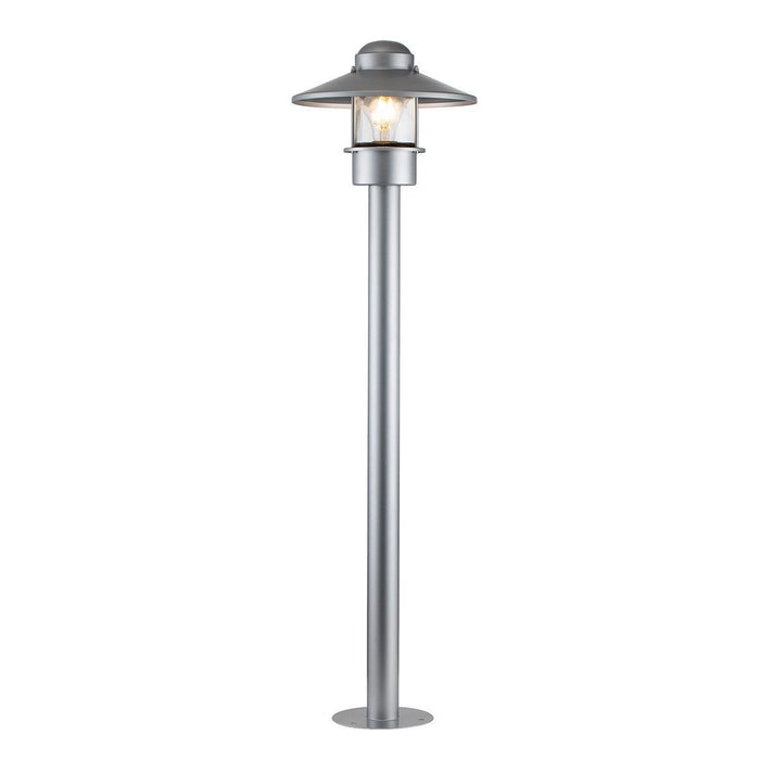 elstead klampenborg 1 light silver outdoor bollard