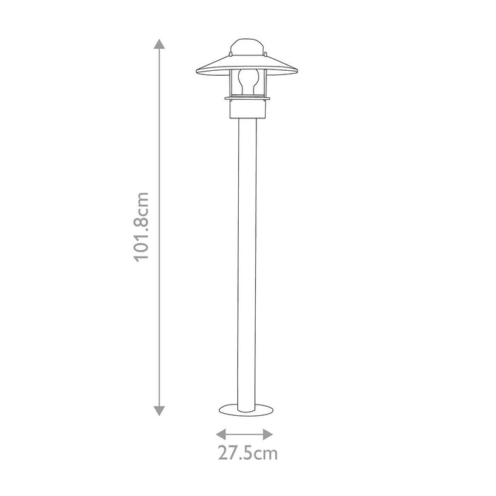 Elstead Klampenborg 1 Light Silver Outdoor Bollard — alternate view