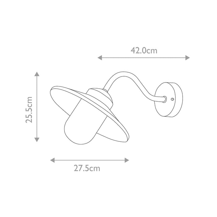 Elstead Klampenborg 1 Light Silver Outdoor Wall Light — product detail