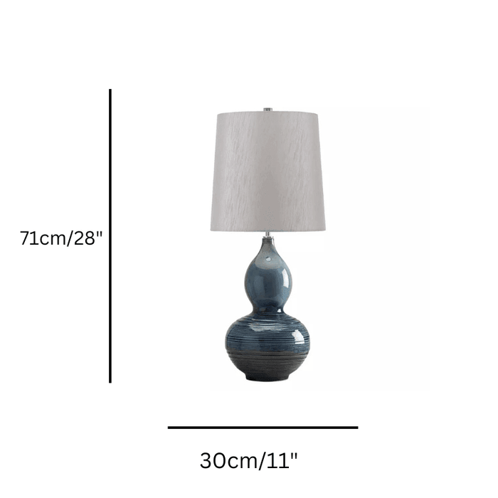 Elstead Lapis Blue Gourd Ceramic Table Lamp-Elstead Lighting-Living-Room-Tiffany Lighting Direct-[image-position]