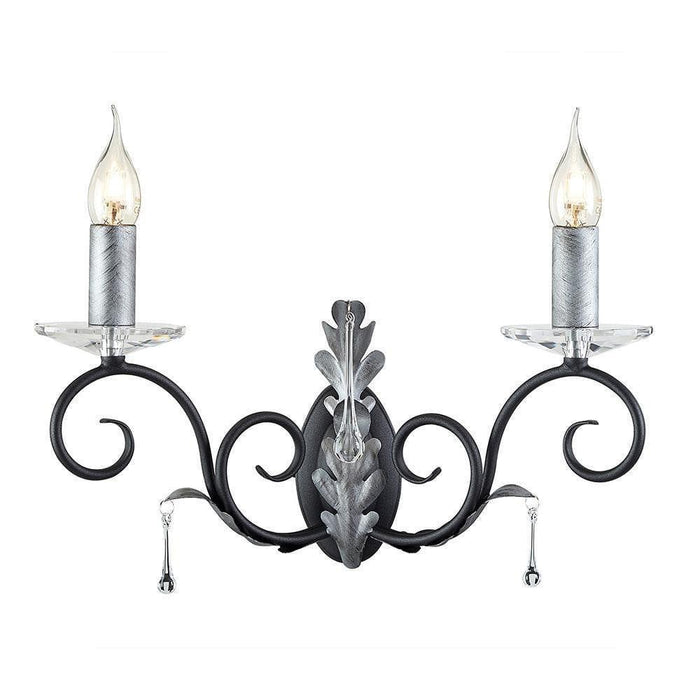 Traditional Wall Lights - Elstead Amarilli 2lt Wall Light AML2 BLK/SIL