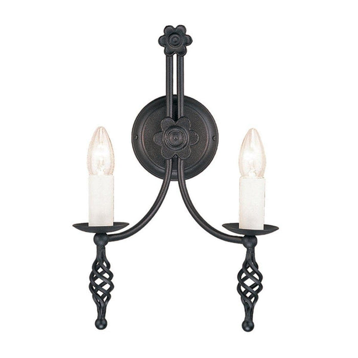 Traditional Wall Lights - Elstead Belfry 2lt Wall Light BY2 BLACK