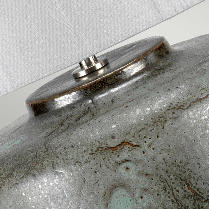 columbus tall ceramic table lamp base close up