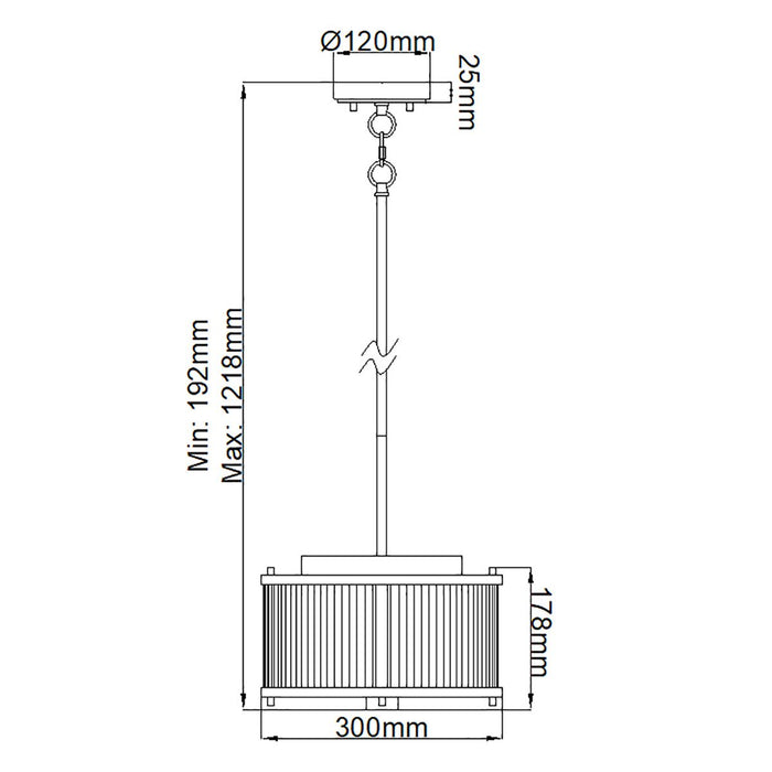 Elstead Lighting Corona 2 Light Bronze Ceiling Pendant — close-up detail