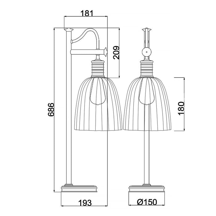 Elstead Lighting Douille 1 Light Brass Table Lamp — alternate view