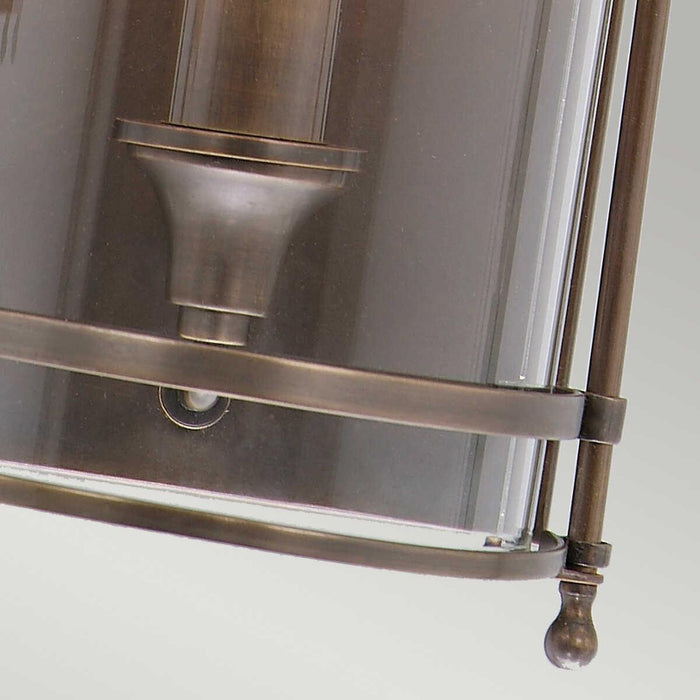 Traditional Ceiling Pendant Lights - Elstead Guildhall 1lt Wall Light GH-WB DB fitting close up