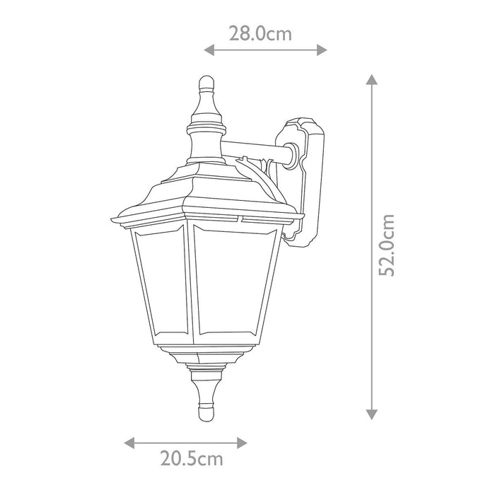 Elstead Lighting Kerry 1 Light Black Outdoor Wall Light — close-up detail