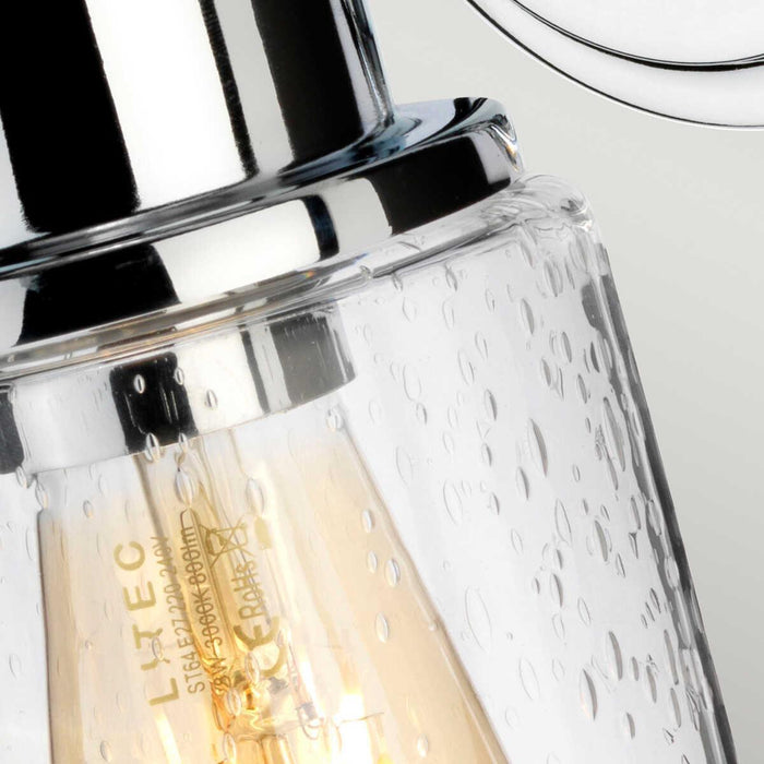 elstead lighting morvah polished chrome bathroom wall light Detailed Close Up