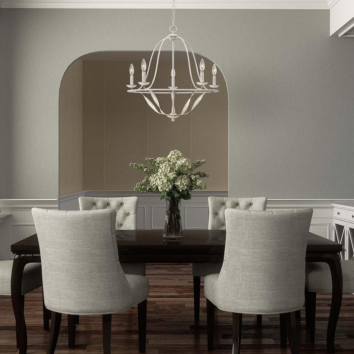 Elstead Lighting Quoizel Bradbury 5 Light White Chandelier — close-up detail