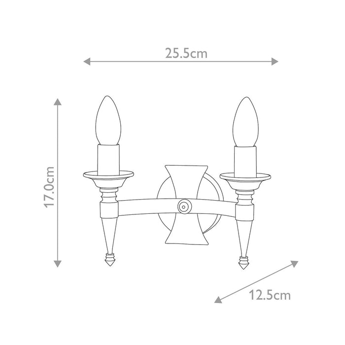 Elstead Lighting Saxon 2 Light Black Wall Light — close-up detail