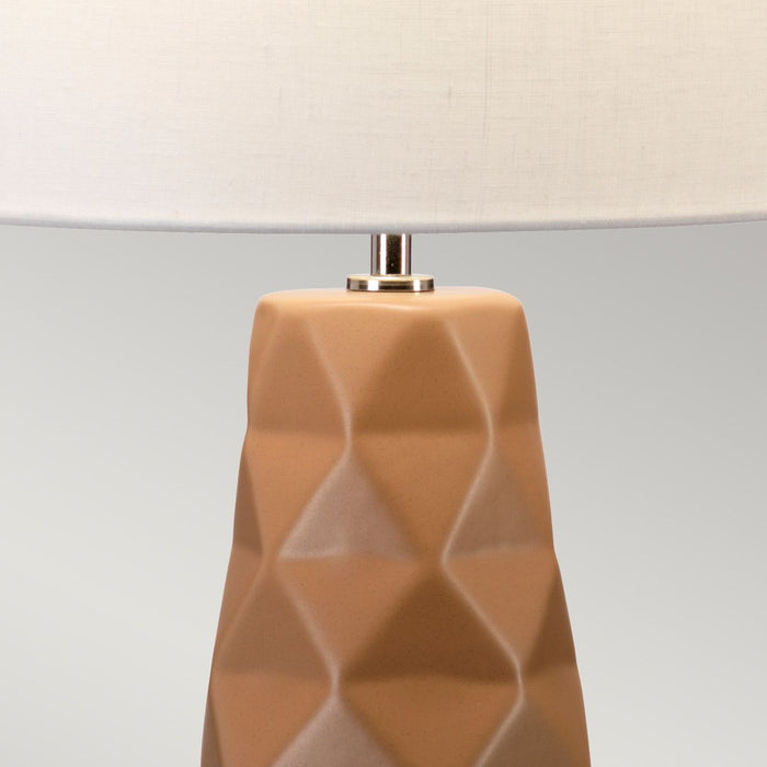 Elstead Lighting Vauxhall Caramel Ceramic Table Lamp — side profile