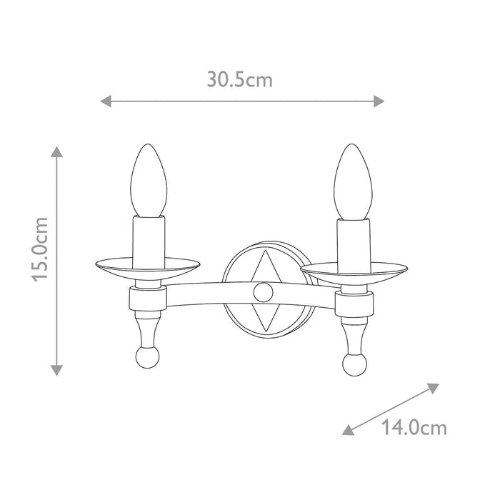 Elstead Lighting Warwick 2 Wall Light — close-up detail
