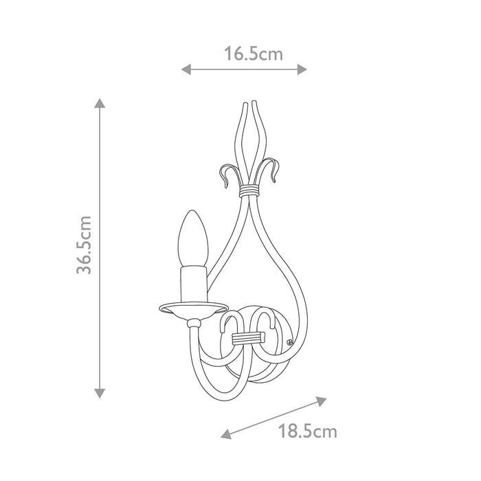 Elstead Lighting Windermere 1 Light Rust & Gold Wall Light — close-up detail