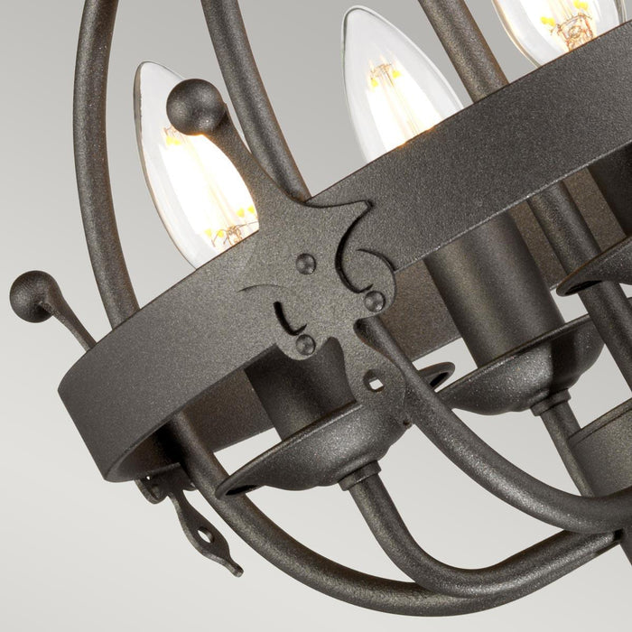 Elstead Lighting Windsor 4 Light Pendant - Graphite — side profile