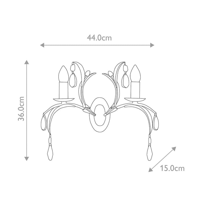 Elstead Lily 2 Light Bronze Wall Light — close-up detail