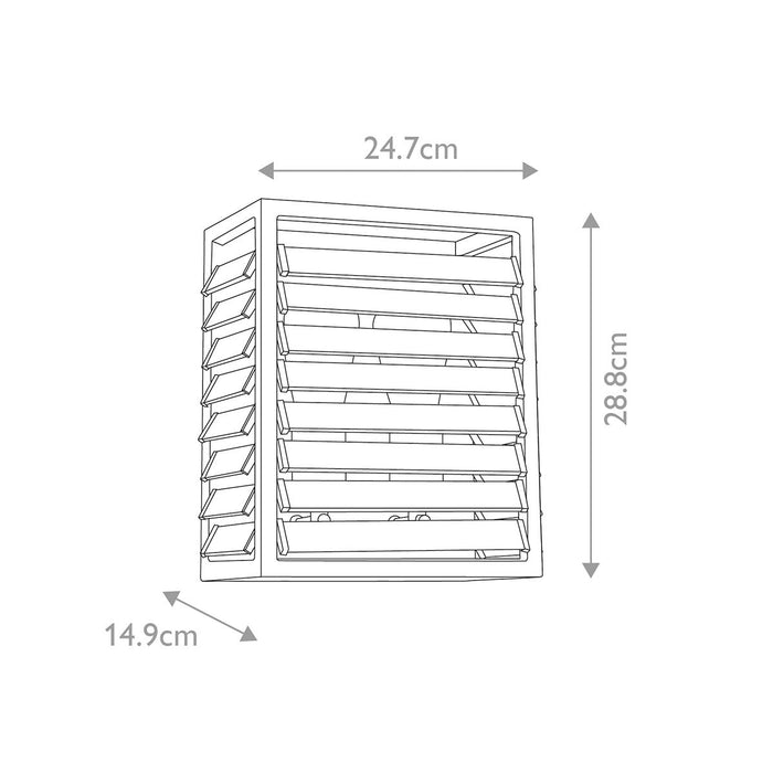 Elstead Louvre 2 Light Gunmetal Wall Light - Glass Slats — close-up detail