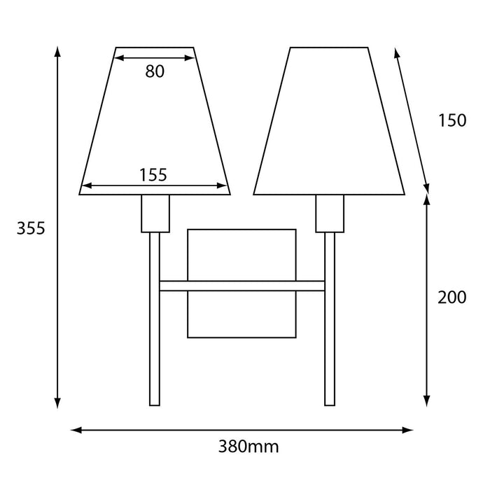 Elstead Lucerne 2 Light Brushed Nickel Wall Light — close-up detail