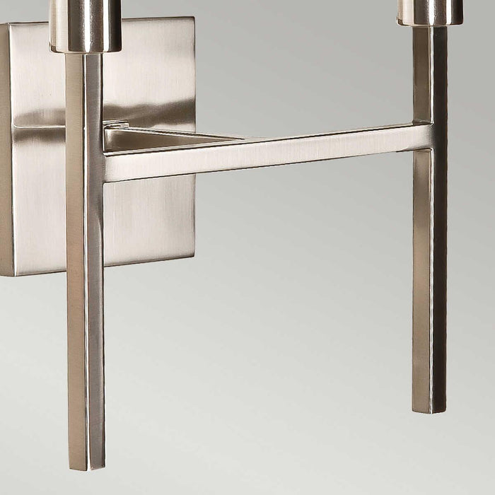 lucerne 2 light brushed nickel wall light elstead lighting Close Up LED Bulb