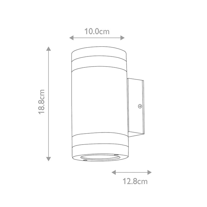Elstead Magnus 2 Light Grey Outdoor Wall Light — alternate view