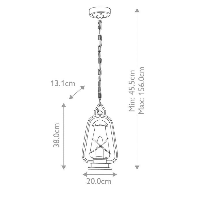 Elstead Miners Old Bronze Outdoor Pendant Light - IP44 — alternate view