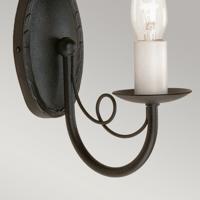 Elstead Minster Black 1 Light Wall Light — additional angle