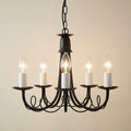 Elstead Minster Black 5 Light Chandelier Ceiling Light by Elstead Lighting — suits living rooms, dining rooms & hallways