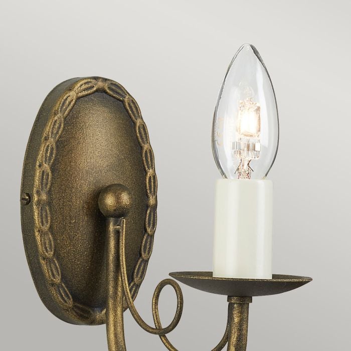 Elstead Minster Black & Gold 1 Light Wall Light — additional angle