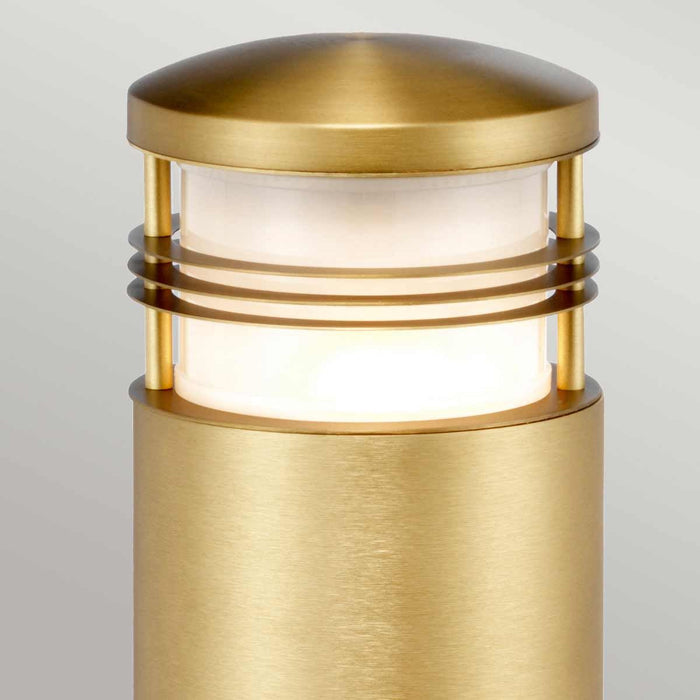 Elstead New Brighton 1 Light Medium Brass Outdoor Bollard — additional angle