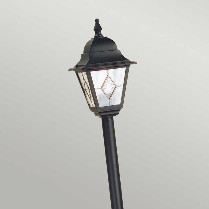 elstead norfolk black finish outdoor pillar lantern Detailed Close Up