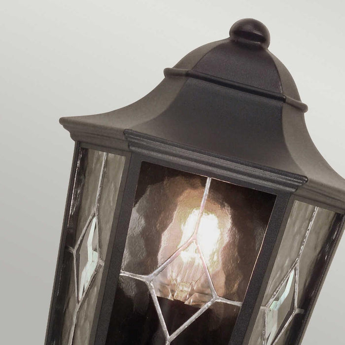 elstead norfolk black finish outdoor half wall lantern Detailed Close Up
