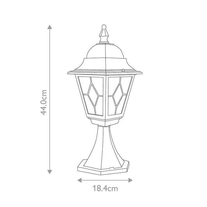 Elstead Norfolk Black Outdoor Pedestal Lantern — alternate view