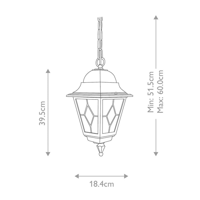 Elstead Norfolk Black Outdoor Pendant Light — alternate view