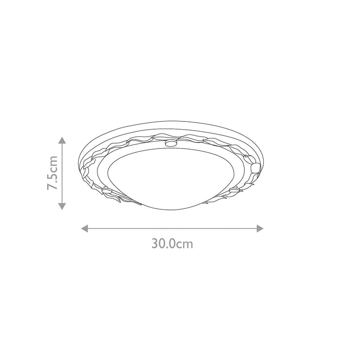 Elstead Olivia Black/Gold Flush Ceiling Light — close-up detail