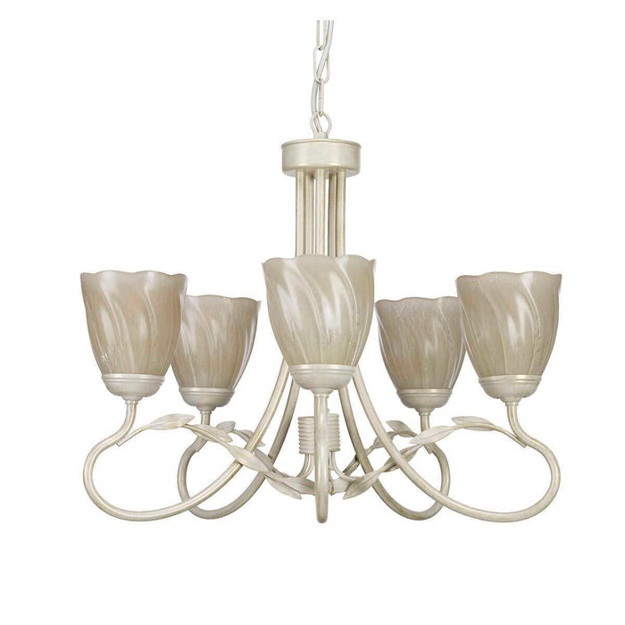 Elstead Olivia Ivory & Gold 5 Light Chandelier-Elstead Lighting-5-Tiffany Lighting Direct