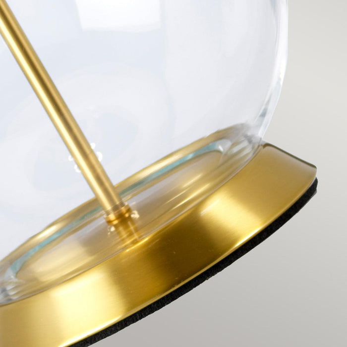 Elstead Orb 1 Light Brass Table Lamp - Black Shade-Elstead Lighting-Living-Room-Tiffany Lighting Direct-[image-position]