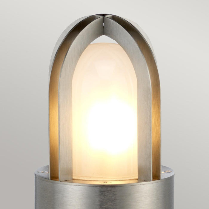 elstead paignton 1 light medium silver outdoor bollard 30cm Close Up