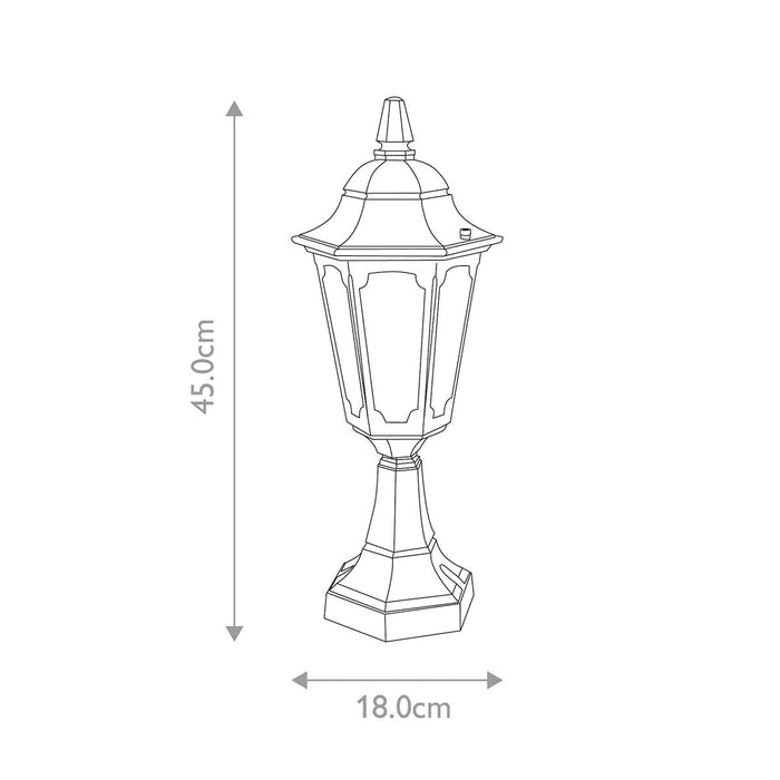 Elstead Parish Black Outdoor Mini Pedestal Lantern — alternate view