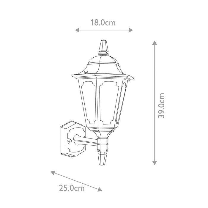 Elstead Parish Black Outdoor Mini Uplighter Wall Light — close-up detail
